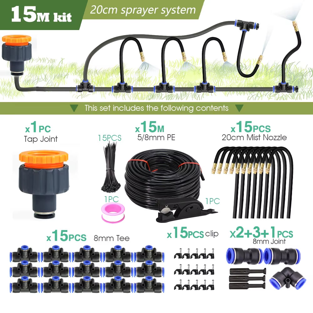 DIY 30M-5M Universal Sprayer Kit – Patio Misting & Cooling System for Garden Irrigation